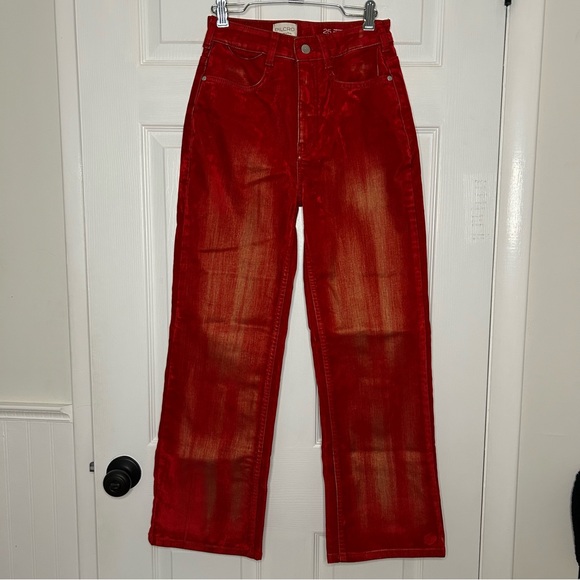 Anthropologie Pilcro The Annie Flocked High-Rise Straight-Leg Jeans - Picture 5 of 16